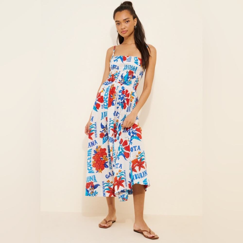 Farm Rio Sleeveless Smocked Printed Dress - Picture 3 of 11